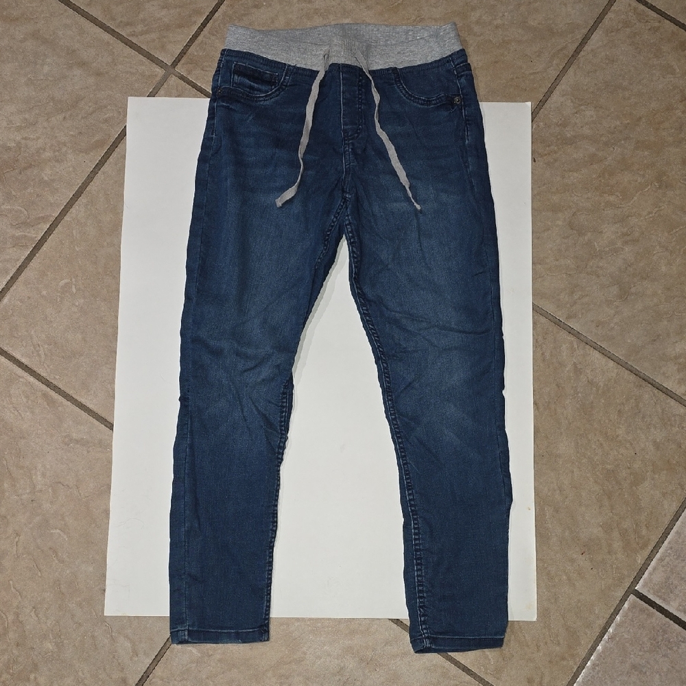 Justice Blue Jeans with Gray Waistband